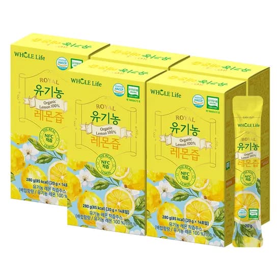 홀라이프 유기농 레몬즙, 280g, 14포, 5박스