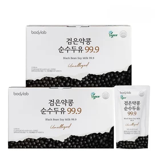 바디랩 검은콩 순수 두유 99.9, 185ml, 20포, 2박스