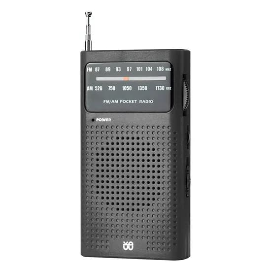 휴대용 고감도 FM/AM 라디오, W908, DSP칩, 초경량, 포켓사이즈, 재난 비상용, 블랙, 1개