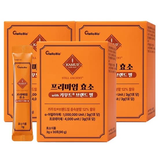 헬로바이오 프리미엄 효소 with 카무트 브랜드 밀, 3g, 30포, 3박스