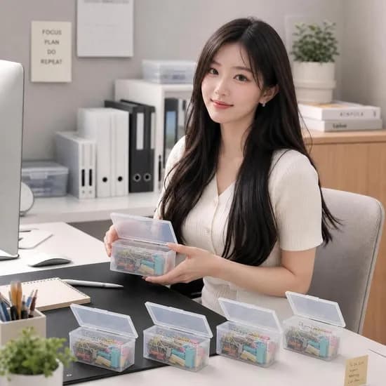 원터치 직사각 투명 수납케이스 소형 투명 20개