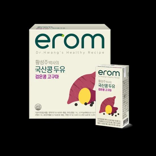 이롬 황성주 박사의 국산콩 두유, 검은콩 고구마, 190ml, 16개