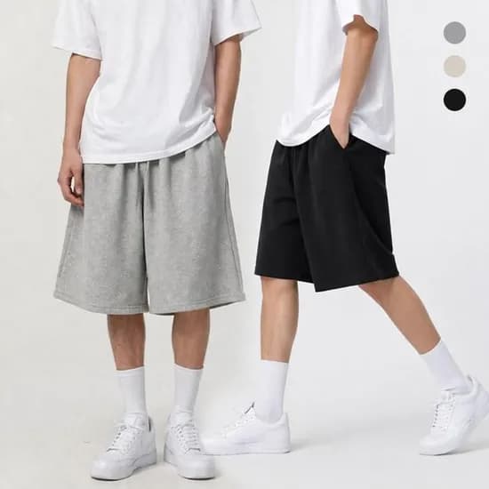 와이드핏 버뮤다 트레이닝 팬츠, 연그레이, XL, 9,400원