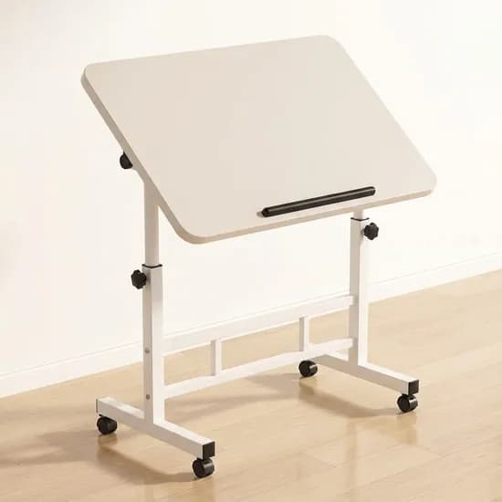 보조보 테이블 접이식 각도 높이 조절 이동식 사이드 테이블, 메이플, 80x40cm, 1개