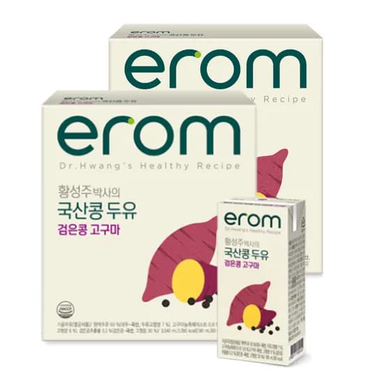 이롬 황성주 박사의 국산콩 두유, 검은콩 고구마, 190ml, 32개