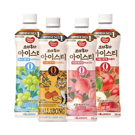 보성홍차 아이스티 제로 4종, 500ml, 24개