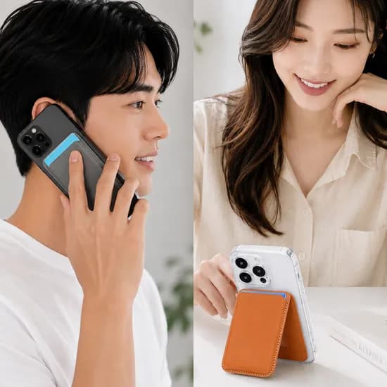 맥세이프 거치대 겸용 카드지갑 홀더, 블랙, 1개
