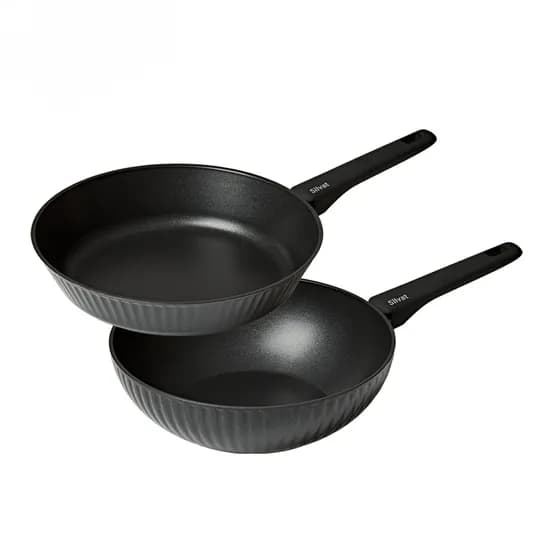 실바트 벨리나 IH 단조 프라이팬 2종 세트, 블랙, 프라이팬 28cm+궁중팬 28cm, 1세트