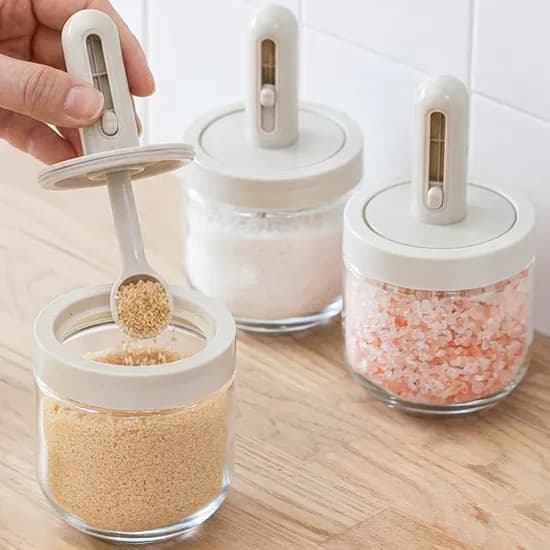 파쿠젠 내열유리 양념통 세트, 스푼 포함, 310ml, 3개, 1세트