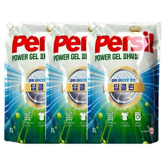 퍼실 딥클린 파워젤 액체세제 리필 겸용 2L 3개