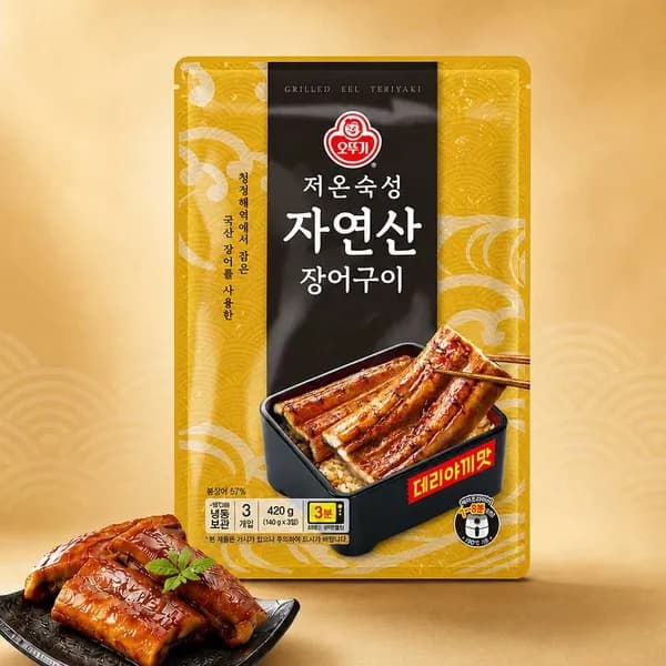 오뚜기 저온숙성 자연산 장어구이 데리야끼맛 140g 3개입