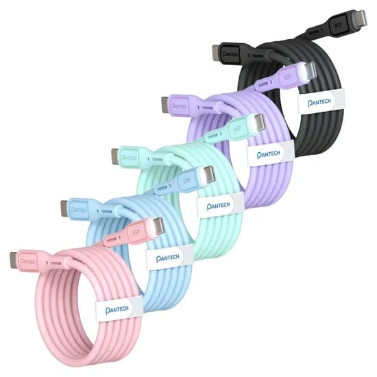 팬택 파스텔 초고속 45W C to C 케이블 세트, 3개입, 색상 랜덤, 2m, 1개