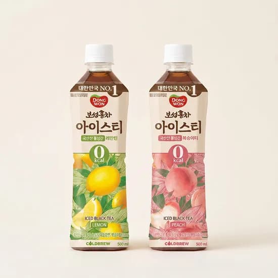 동원 보성홍차 아이스티 제로 복숭아 외 레몬 500ml 24개