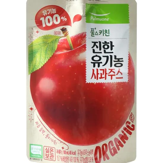 풀무원 진한 유기농 사과주스 유기농 100ml 20개
