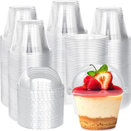디저트컵 돔뚜껑세트, 240ml, 100세트, 1개