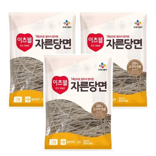 CJ제일제당 이츠웰 자른당면 1kg 3개