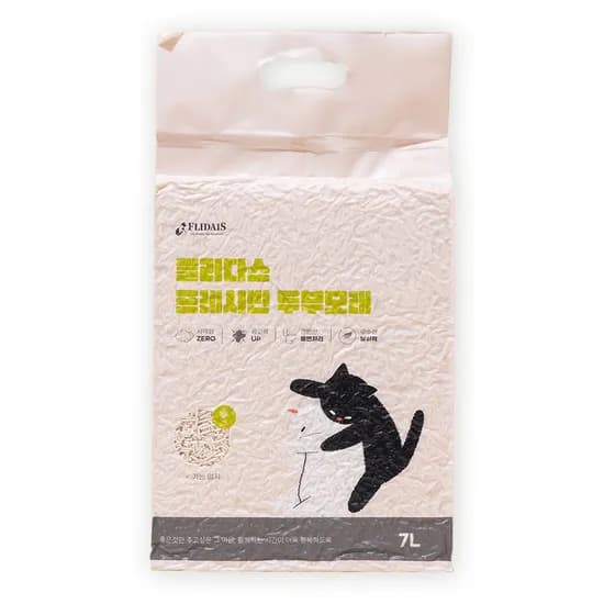 플리다스 고양이 두부모래, 베이비파우더, 7L, 3개, 1개