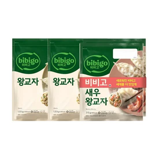 CJ제일제당 비비고 왕교자 1.05kg 2개 외 새우왕교자 315g 2개 1세트