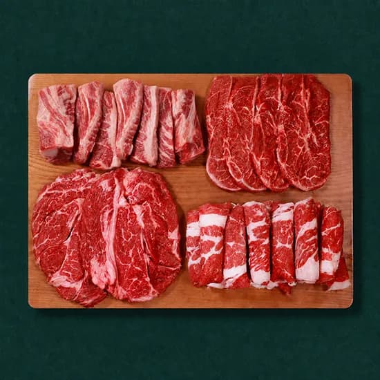 블랙비프 냉장 미국산 모듬구이 1kg 1세트