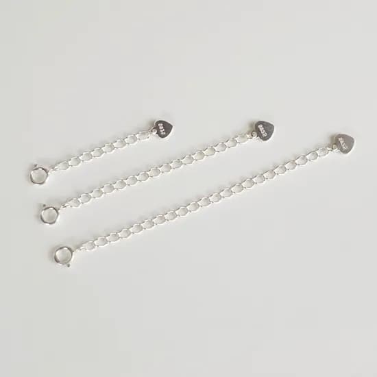 실버925 부자재 연장 꼬리 보조 체인 조정자 목걸이 팔찌 연장줄, 7cm, 실버, 1개