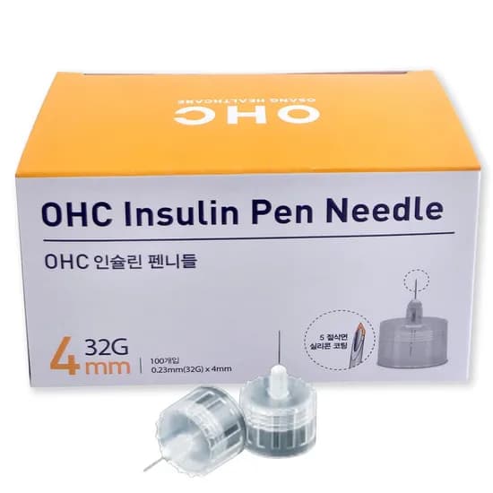 OHC 인슐린 펜니들 주사바늘 100입 4mm 1개 9,900원