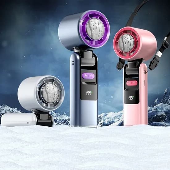 LED 휴대용 쿨링패드 선풍기 급속냉각 탁상용 손선풍기, 그레이, 1개