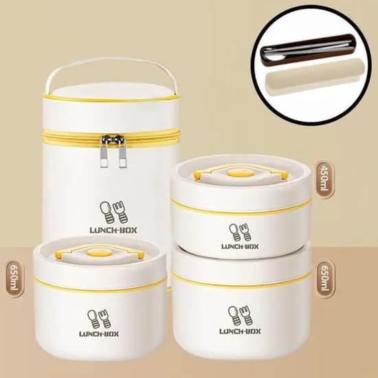반리코 골드 보온 도시락, 450ml, 1개 + 650ml, 2개, 1세트