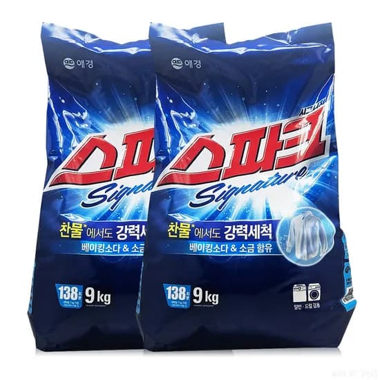 애경 스파크 시크니처 세탁세제 9kg 2개