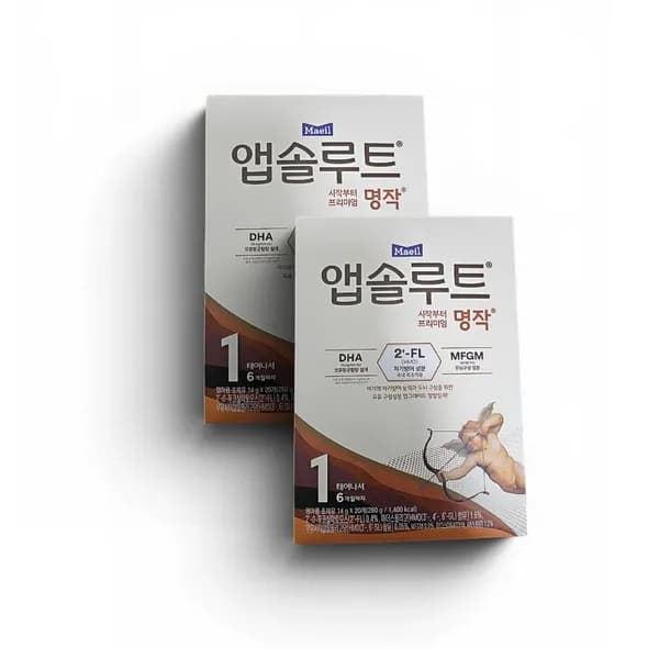 매일유업 앱솔루트 명작 2FL 분유 스틱 1단계 0-6개월 14g 20포 2개