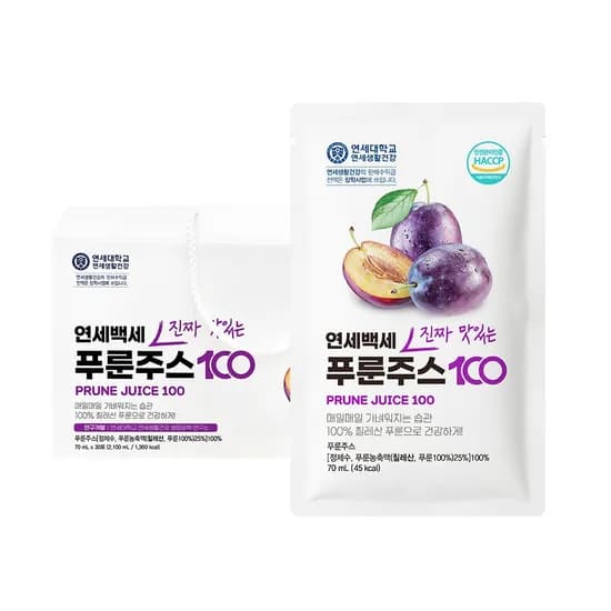 연세백세 진짜 맛있는 푸룬주스 70ml 30개