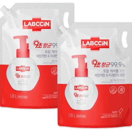 랩신 토탈 핸드워시, 리필, 1.8L, 2개