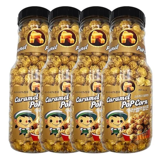 카라멜맛 팝콘 저금통 보틀 카라멜맛 260g 4개