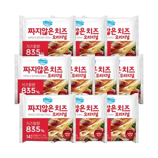 덴마크 짜지않은치즈 오리지널, 252g, 10개