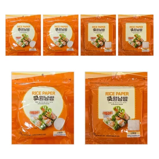 쿡 월남쌈 라이스페이퍼 원형 300g 3개 외 사각 300g 3개 1세트