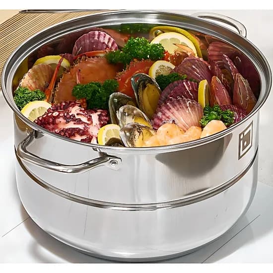 아이제나흐 2in1 찜솥+곰솥 스테인리스 2단 냄비, 32cm, 1개