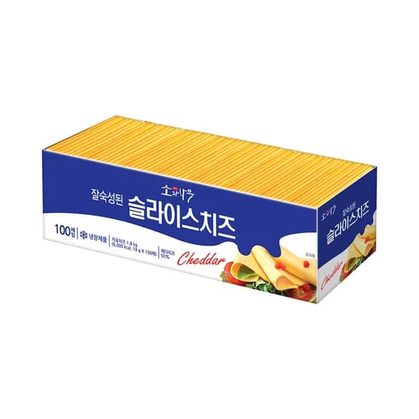 소와나무 체다 슬라이스 치즈 18g 100매