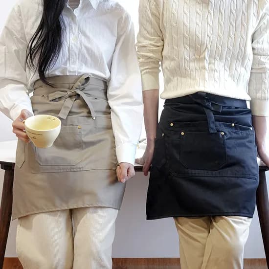 인블룸 바리스타 하프 에이프런 허리 앞치마, 데님블랙, 2개