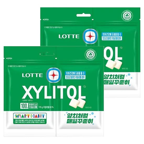 롯데제과 자일리톨 껌 오리지날 리필 115g 2개