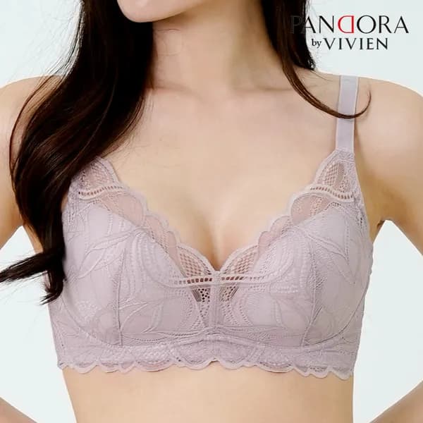 비비안 판도라 노와이어 레이스 브라 저중심 리프팅 패널, 인디핑크, 90B, 1개