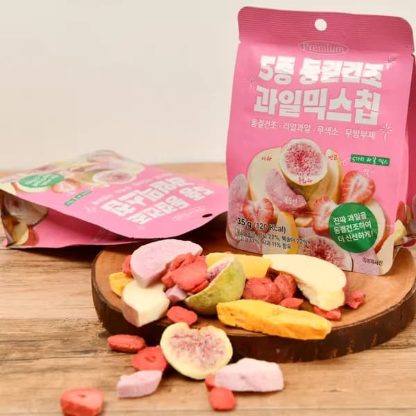 유나건어물 프리미엄 5종 동결건조 과일믹스칩 35g 1개