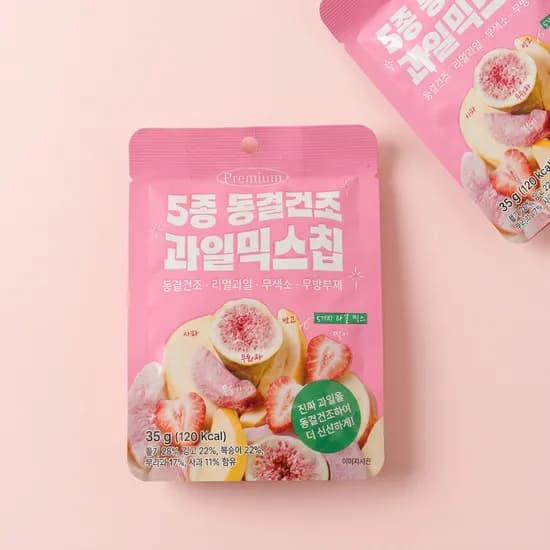 유나건어물 프리미엄 5종 동결건조 과일믹스칩 35g 4개