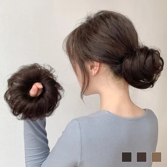 업스타일 컬 올림머리 헤어밴드, 진갈색, 12cm, 1개