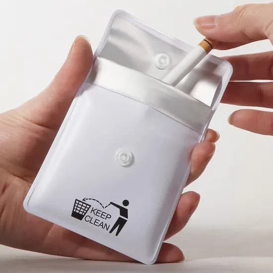 휴대용 냄새차단 재떨이 파우치 화이트 8cm x 8cm 1개