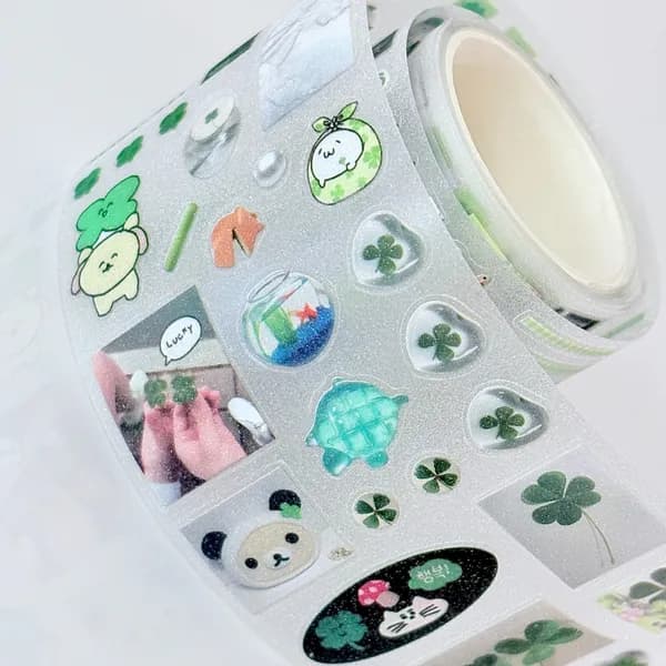 키피룸 클로버 마스킹 테이프 5cm 35cm 1개 5,500원