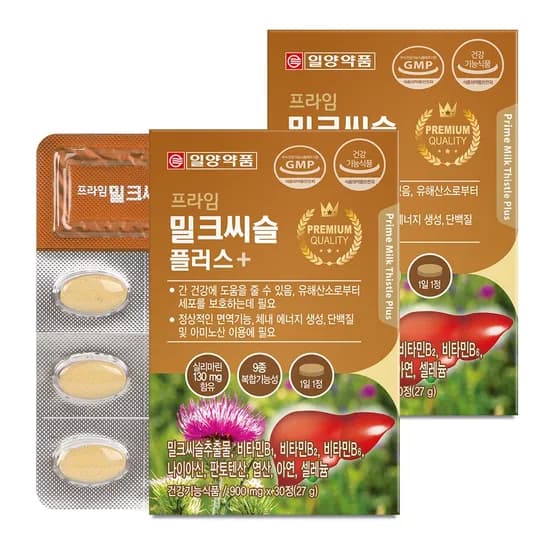 일양약품 프라임 밀크씨슬플러스, 30정, 2박스