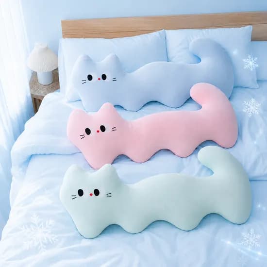 냉감 고양이 바디필로우, 블루, free
