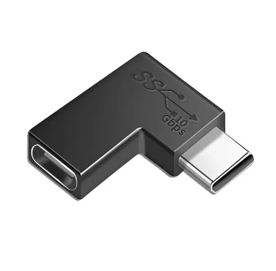 C타입(암/수) 측면꺾임 연장 젠더, 10Gbps, 100W, 3cm, 10개