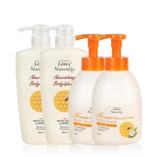 레이비 로얄젤리 바디워시, 풋사과향, 500ml + 폼 바디워시 750ml, 2개