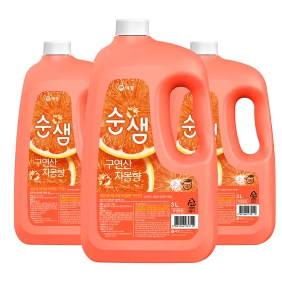 순샘 구연산 자몽향 주방세제 3L 3개