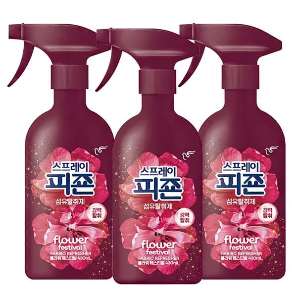 피죤 스프레이 섬유탈취제 플라워페스티벌 430ml 3개